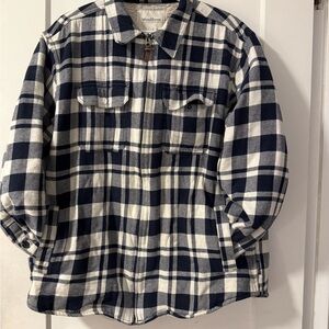 WindRiver Men's Black and White Plaid Sherpa Jacket